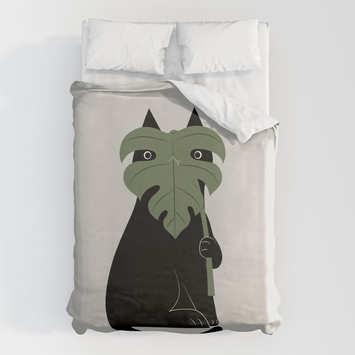 Cat and Plant 14: Monster-a Duvet Cover Gallery Image 6