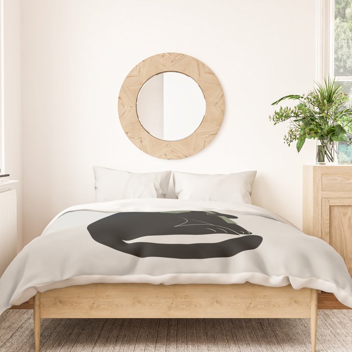Cat and Plant 14: Monster-a Duvet Cover Gallery Image 3