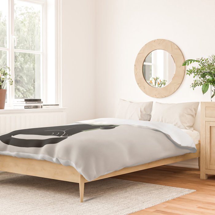 Cat and Plant 14: Monster-a Duvet Cover Gallery Image 2