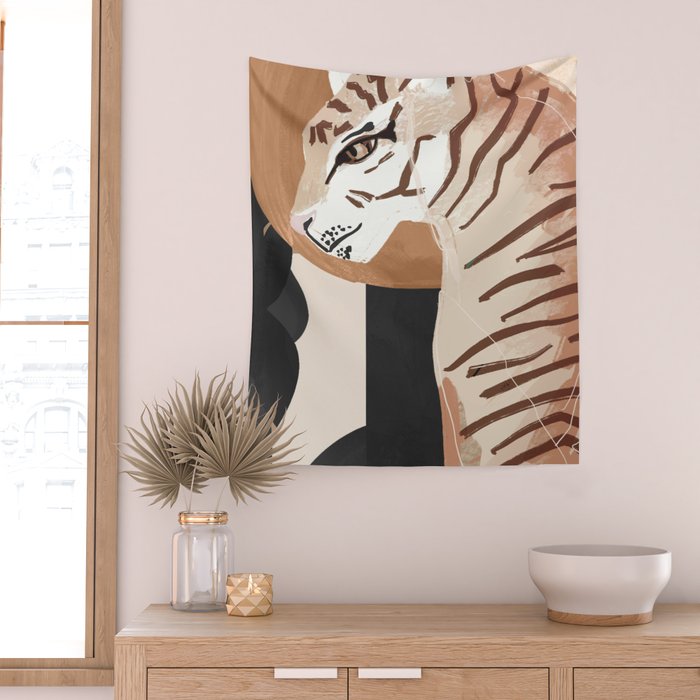 Abstract Art Tiger Wall Tapestry Gallery Image 2