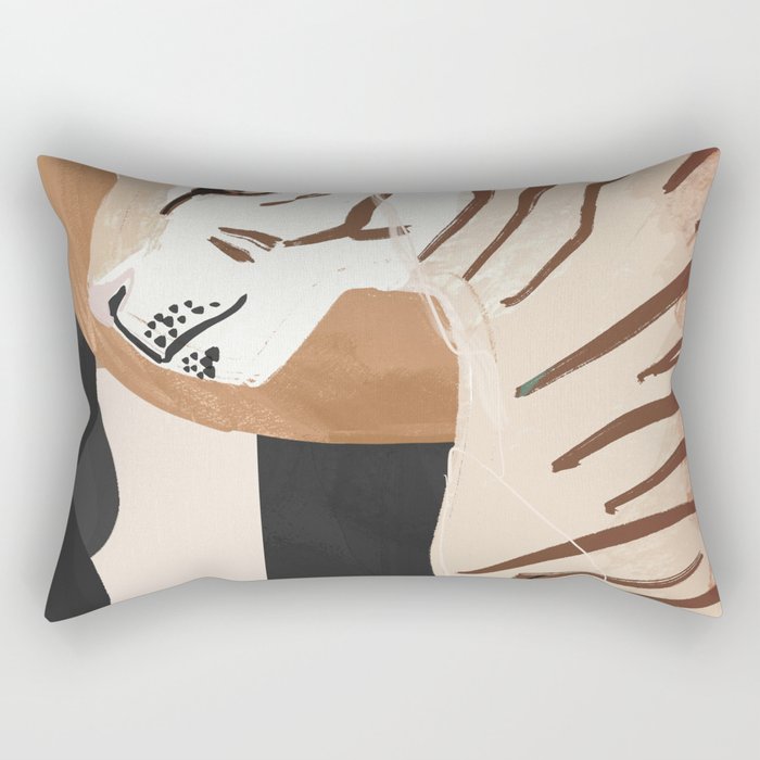 Abstract Art Tiger Rectangular Pillow Gallery Image 2