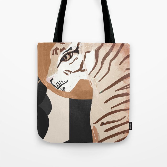 Abstract Art Tiger Tote Bag Gallery Image 1