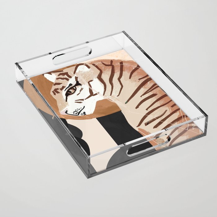 Abstract Art Tiger Acrylic Tray Gallery Image 1