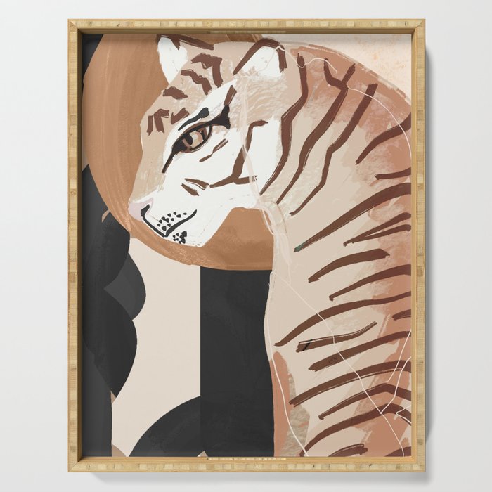 Abstract Art Tiger Serving Tray Gallery Image 1