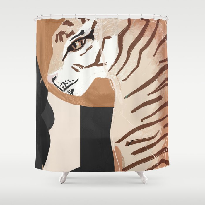 Abstract Art Tiger Shower Curtain Gallery Image 1