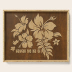 Hibiscus Pareau Hawaiian Floral Aloha Shirt Print Serving Tray Gallery Image 1