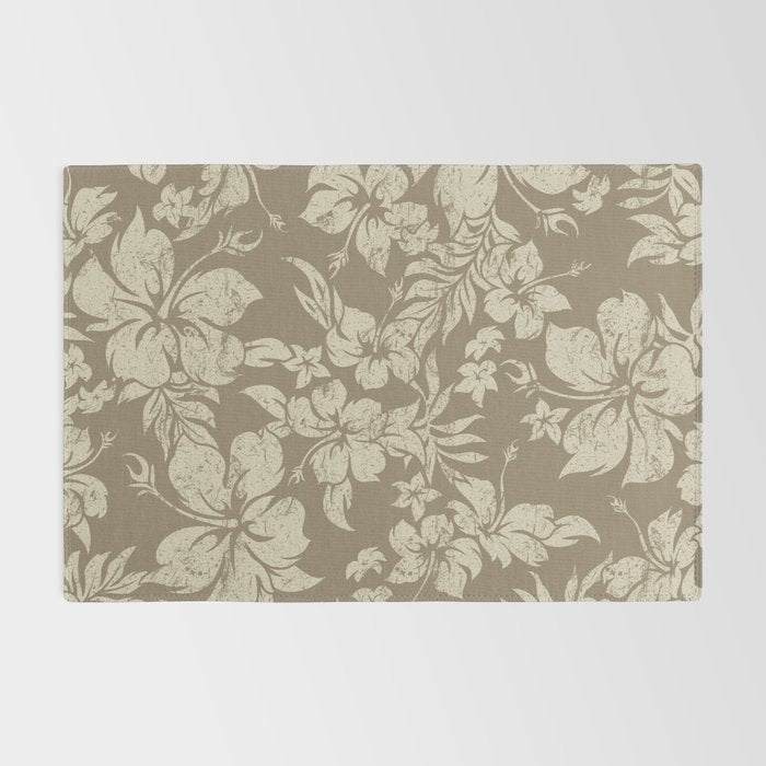 Hibiscus Pareau Hawaiian Floral Aloha Shirt Print Rug Gallery Image 2