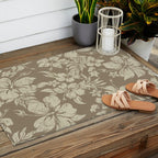 Hibiscus Pareau Hawaiian Floral Aloha Shirt Print Outdoor Rug Gallery Image 2