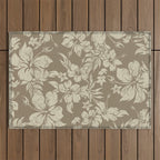 Hibiscus Pareau Hawaiian Floral Aloha Shirt Print Outdoor Rug Gallery Image 1
