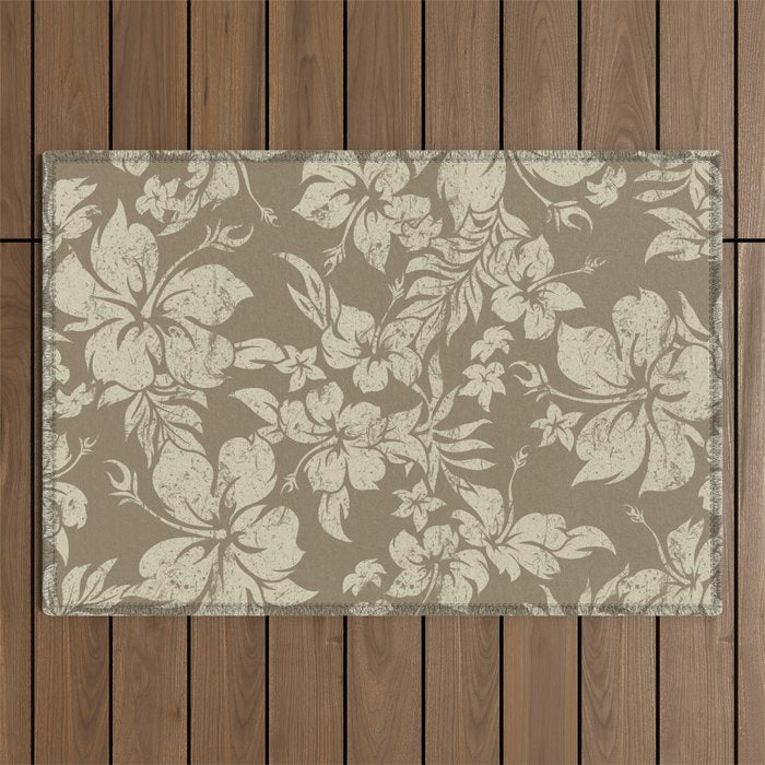 Hibiscus Pareau Hawaiian Floral Aloha Shirt Print Outdoor Rug Gallery Image 1