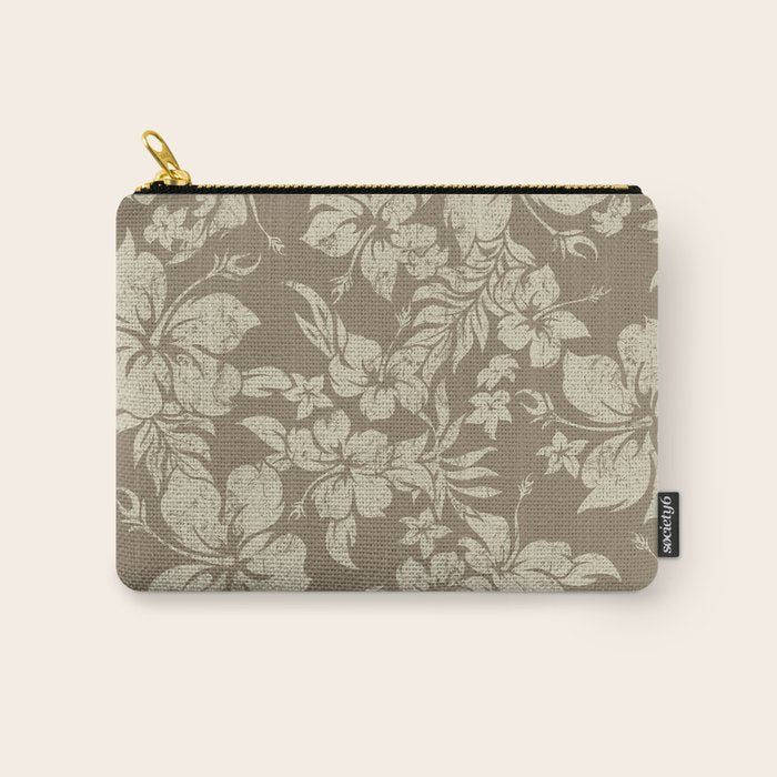 Hibiscus Pareau Hawaiian Floral Aloha Shirt Print Carry All Pouch Gallery Image 1