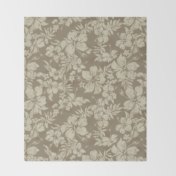 Hibiscus Pareau Hawaiian Floral Aloha Shirt Print Throw Blanket Gallery Image 2