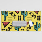 Retro 1980s Memphis Style Southwestern Cactus Design 431 Desk Mat Gallery Image 1