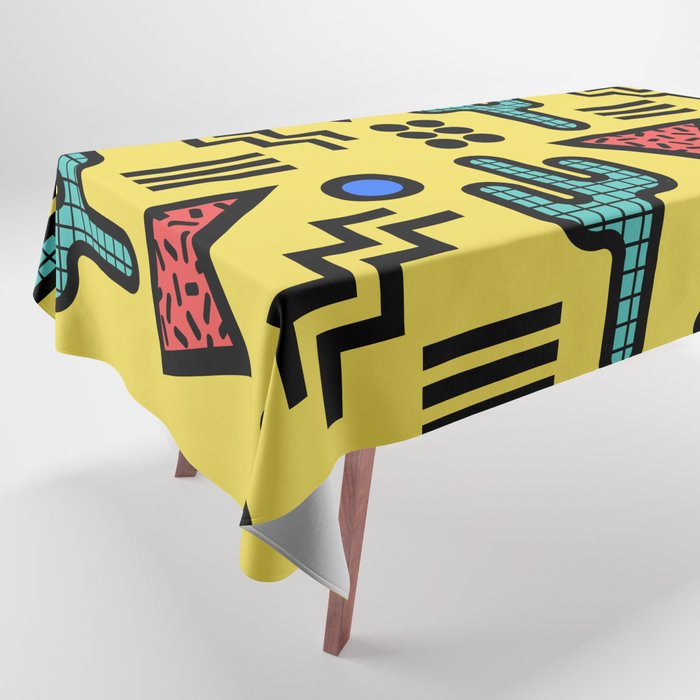 Retro 1980s Memphis Style Southwestern Cactus Design 431 Tablecloth Gallery Image 1