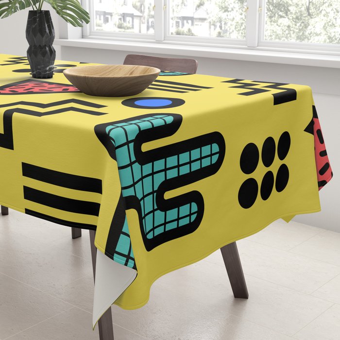 Retro 1980s Memphis Style Southwestern Cactus Design 431 Tablecloth Gallery Image 3