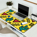 Retro 1980s Memphis Style Southwestern Cactus Design 431 Desk Mat Gallery Image 2