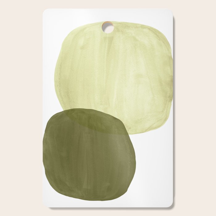 Olive green abstract shapes Cutting Board Gallery Image 1