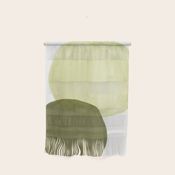 Olive green abstract shapes Wall Hanging Gallery Image 1