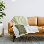 Olive green abstract shapes Throw Blanket Gallery Image 1