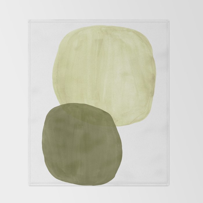 Olive green abstract shapes Throw Blanket Gallery Image 2