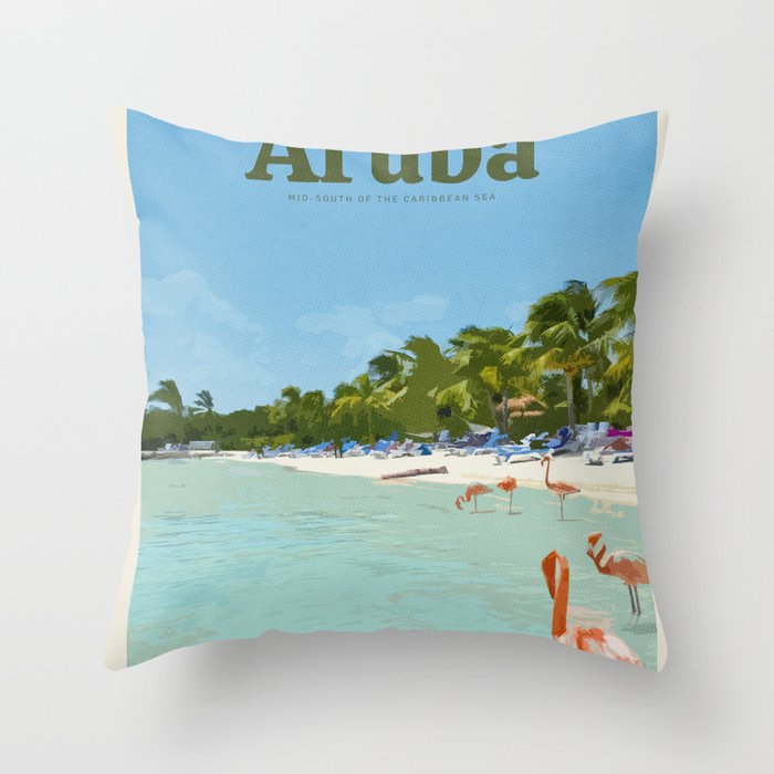 Visit Aruba Throw Pillow Gallery Image 1