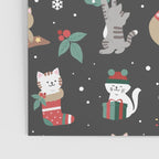 Christmas Festive Cute Holiday Kittens on Dark Poster Gallery Image 3