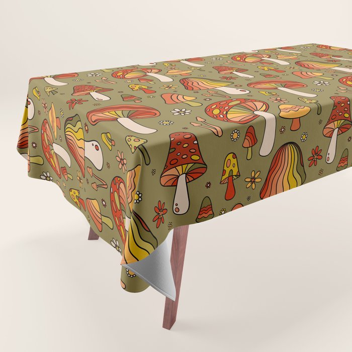 Mushroom Print Tablecloth Gallery Image 1
