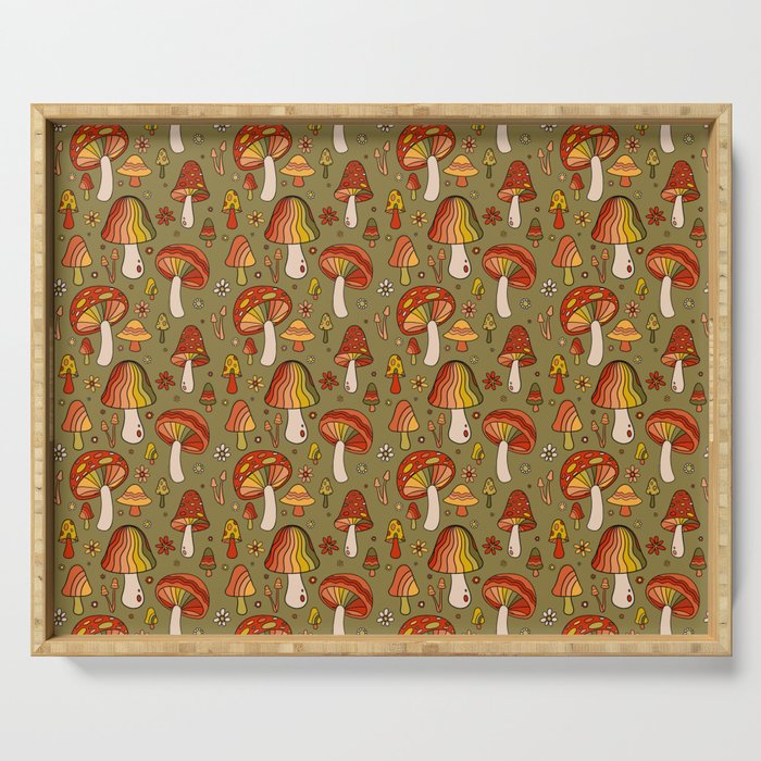 Mushroom Print Serving Tray Gallery Image 1
