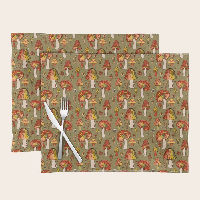 Mushroom Print Placemat Gallery Image 1