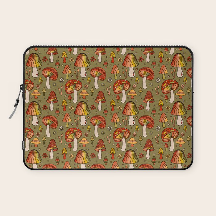 Mushroom Print Laptop Sleeve Gallery Image 1