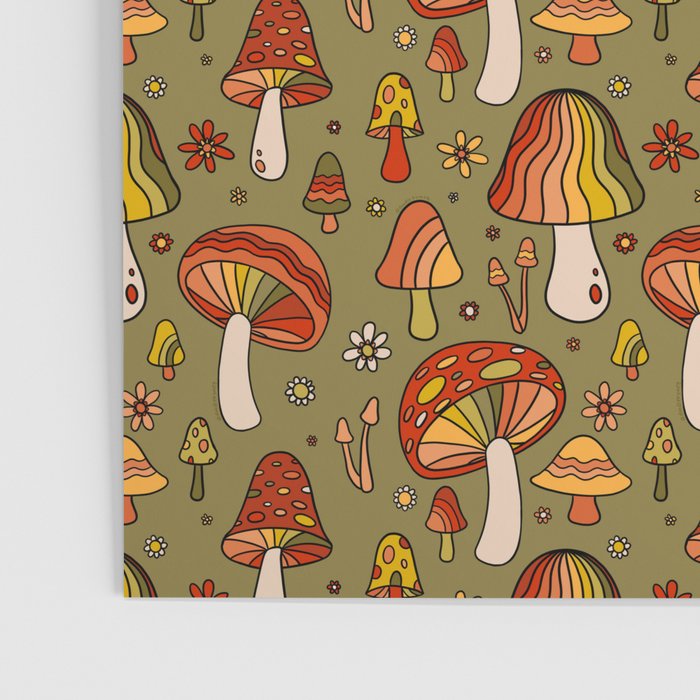 Mushroom Print Poster Gallery Image 3