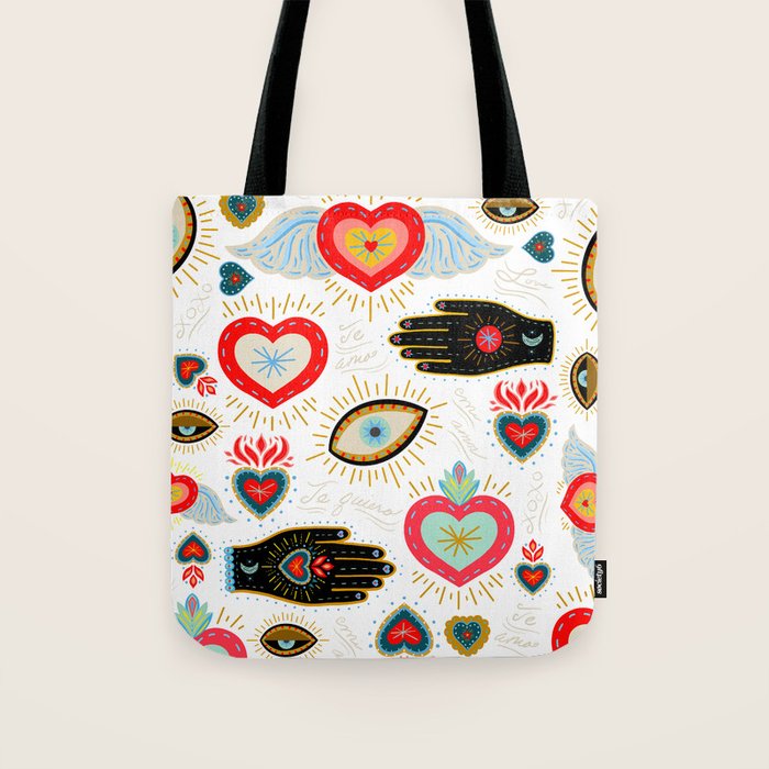 Milagro Love Hearts - White Tote Bag Gallery Image 1