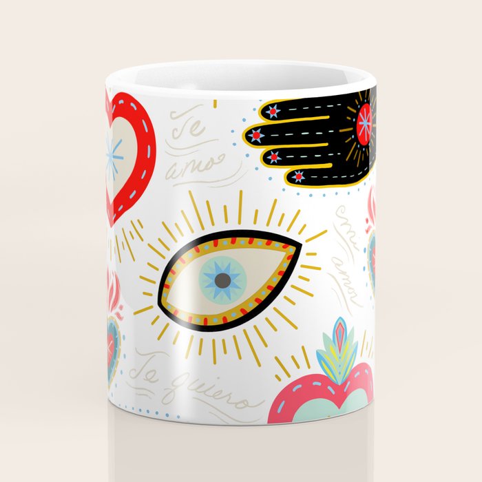 Milagro Love Hearts - White Coffee Mug Gallery Image 4