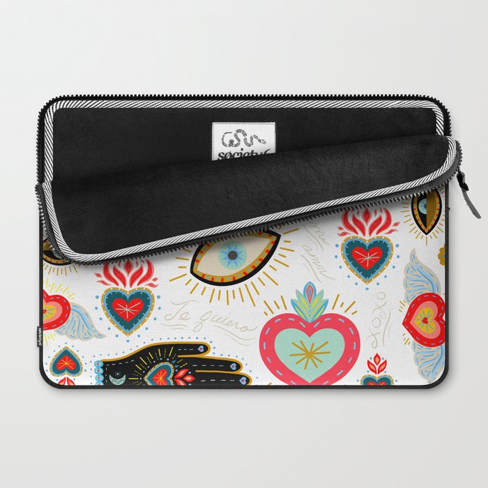 Milagro Love Hearts - White Laptop Sleeve Gallery Image 2
