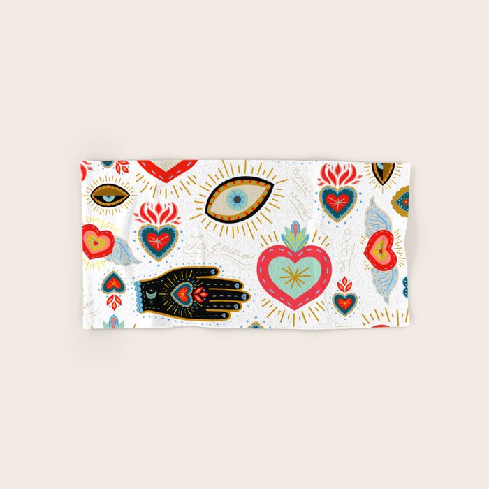 Milagro Love Hearts - White Bath Towel Gallery Image 1