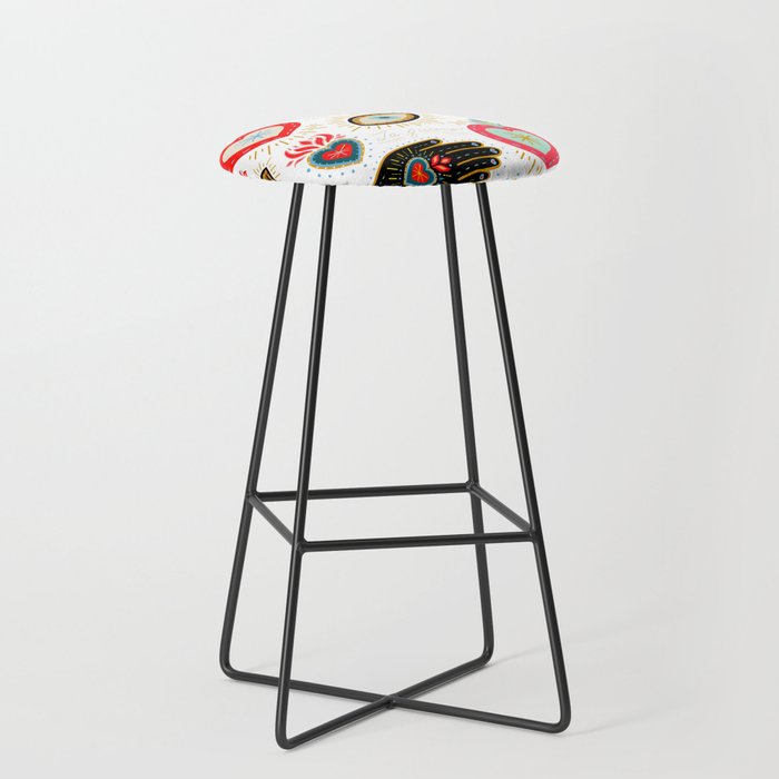 Milagro Love Hearts - White Stool Gallery Image 1