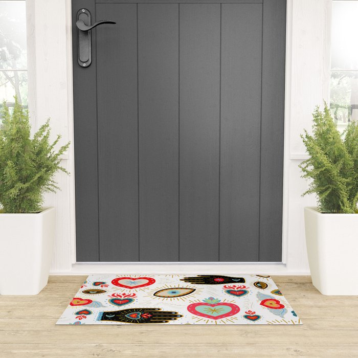 Milagro Love Hearts - White Welcome Mat Gallery Image 3