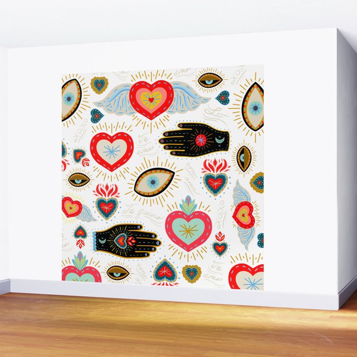 Milagro Love Hearts - White Wall Mural Gallery Image 2
