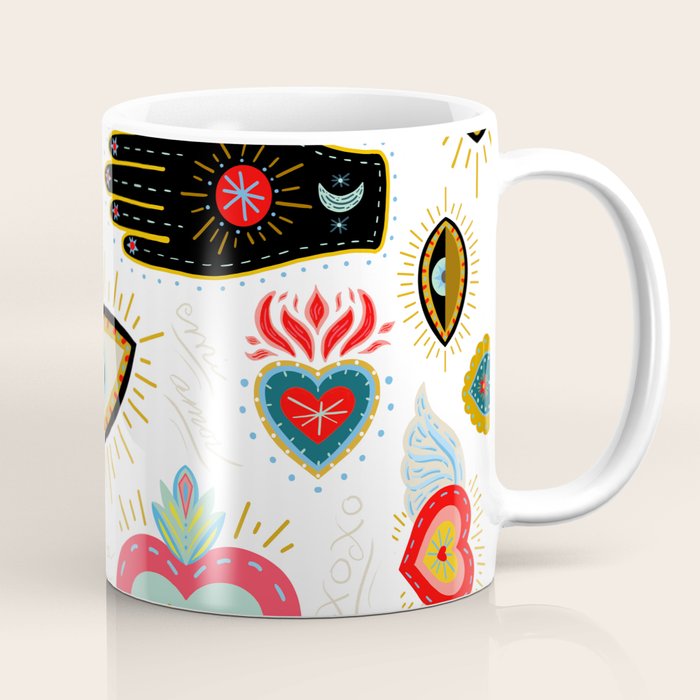 Milagro Love Hearts - White Coffee Mug Gallery Image 1