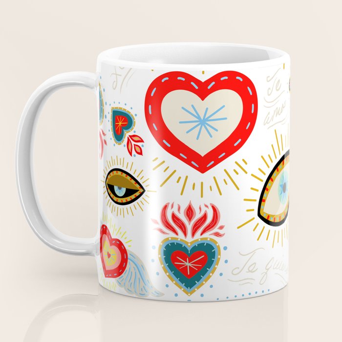 Milagro Love Hearts - White Coffee Mug Gallery Image 3