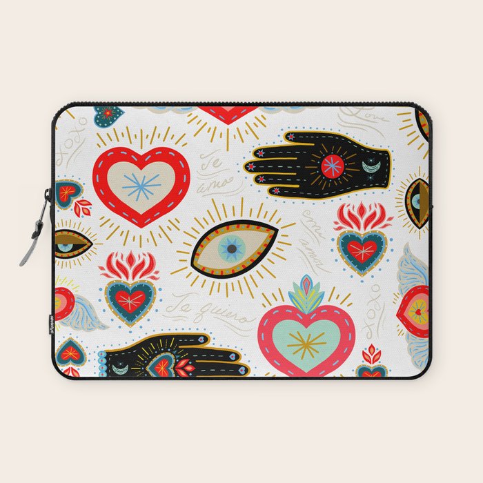 Milagro Love Hearts - White Laptop Sleeve Gallery Image 1