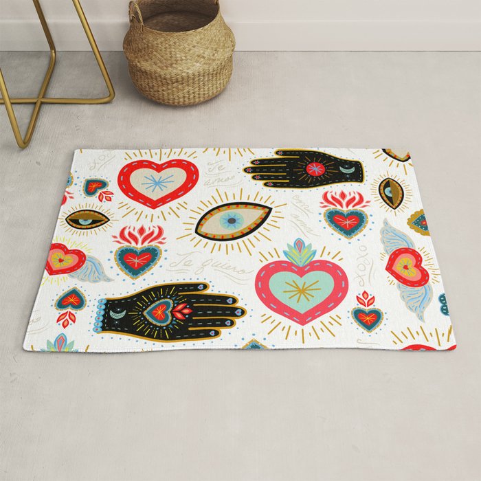 Milagro Love Hearts - White Rug Gallery Image 1