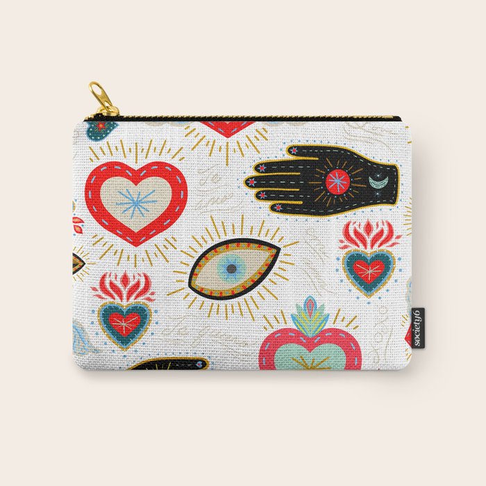 Milagro Love Hearts - White Carry All Pouch Gallery Image 1
