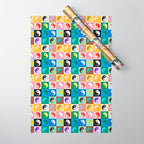 Checkered Yin Yang Pattern (Color Block Version) Wrapping Paper Gallery Image 1