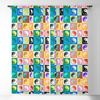Checkered Yin Yang Pattern (Color Block Version) Window Curtain Gallery Image 5