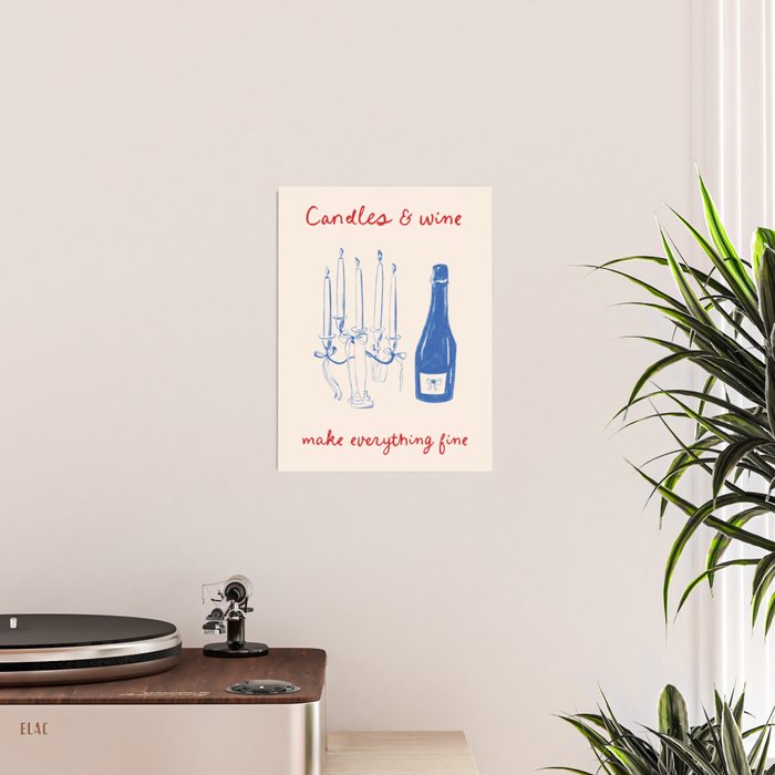 Candles And Wine Print Poster Gallery Image 2