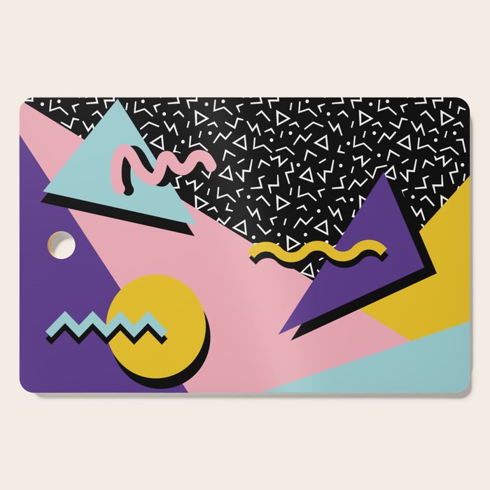 Memphis Pattern 23 - 80s Retro - Pastel Colors Cutting Board Gallery Image 1