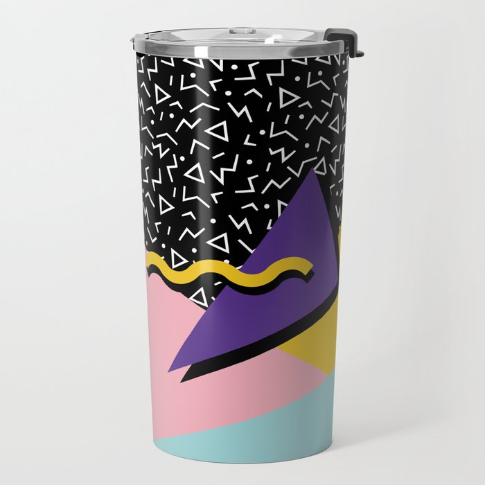 Memphis Pattern 23 - 80s Retro - Pastel Colors Travel Mug Gallery Image 2