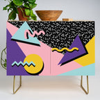 Memphis Pattern 23 - 80s Retro - Pastel Colors Credenza Gallery Image 1