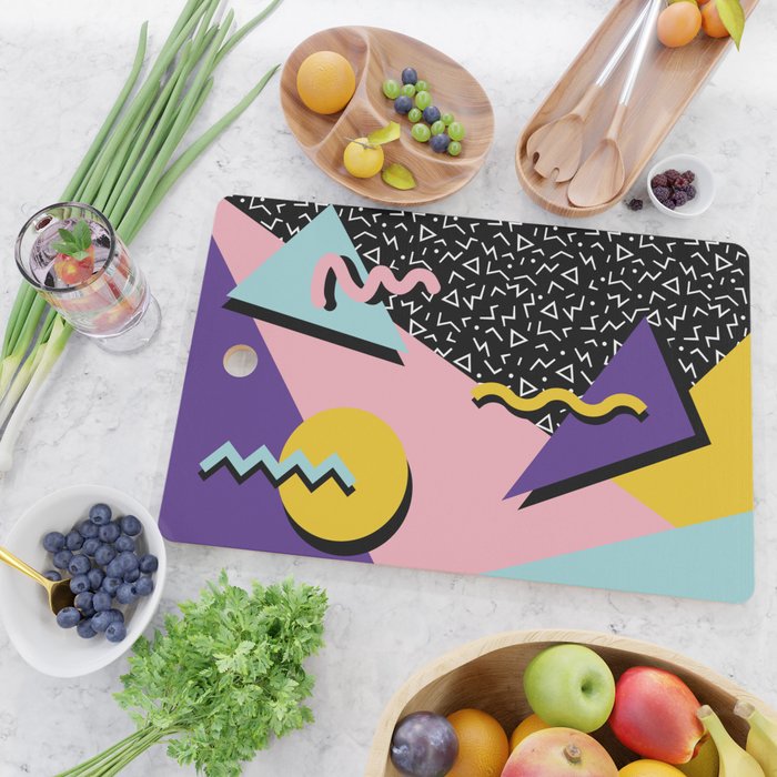 Memphis Pattern 23 - 80s Retro - Pastel Colors Cutting Board Gallery Image 2